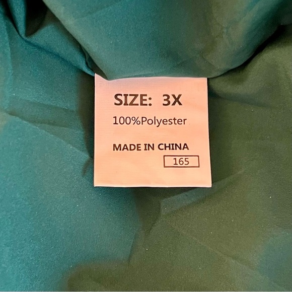 Green Lace Trim Textured Blouse | Size 3X | Elegant V-Neck Short Sleeve Top - Picture 11 of 12